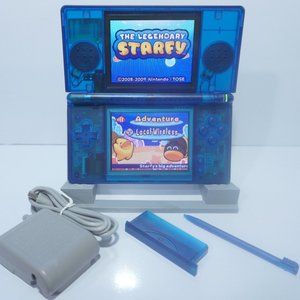Nintendo DS Lite Transparent Clear Deep Ocean Blue Handheld System with Charger